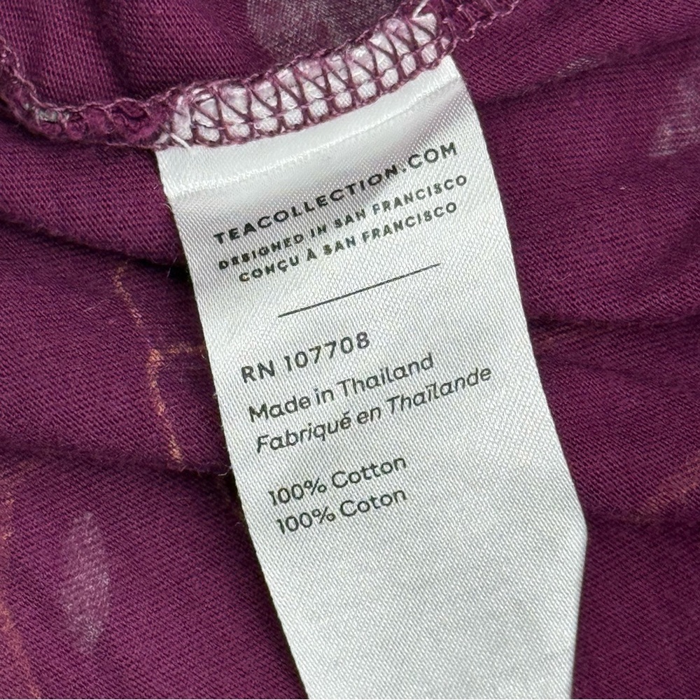 Tea Collection Girls Tiered Henley Dress 5 Purple Floral 100% Cotton EUC - Picture 4 of 8